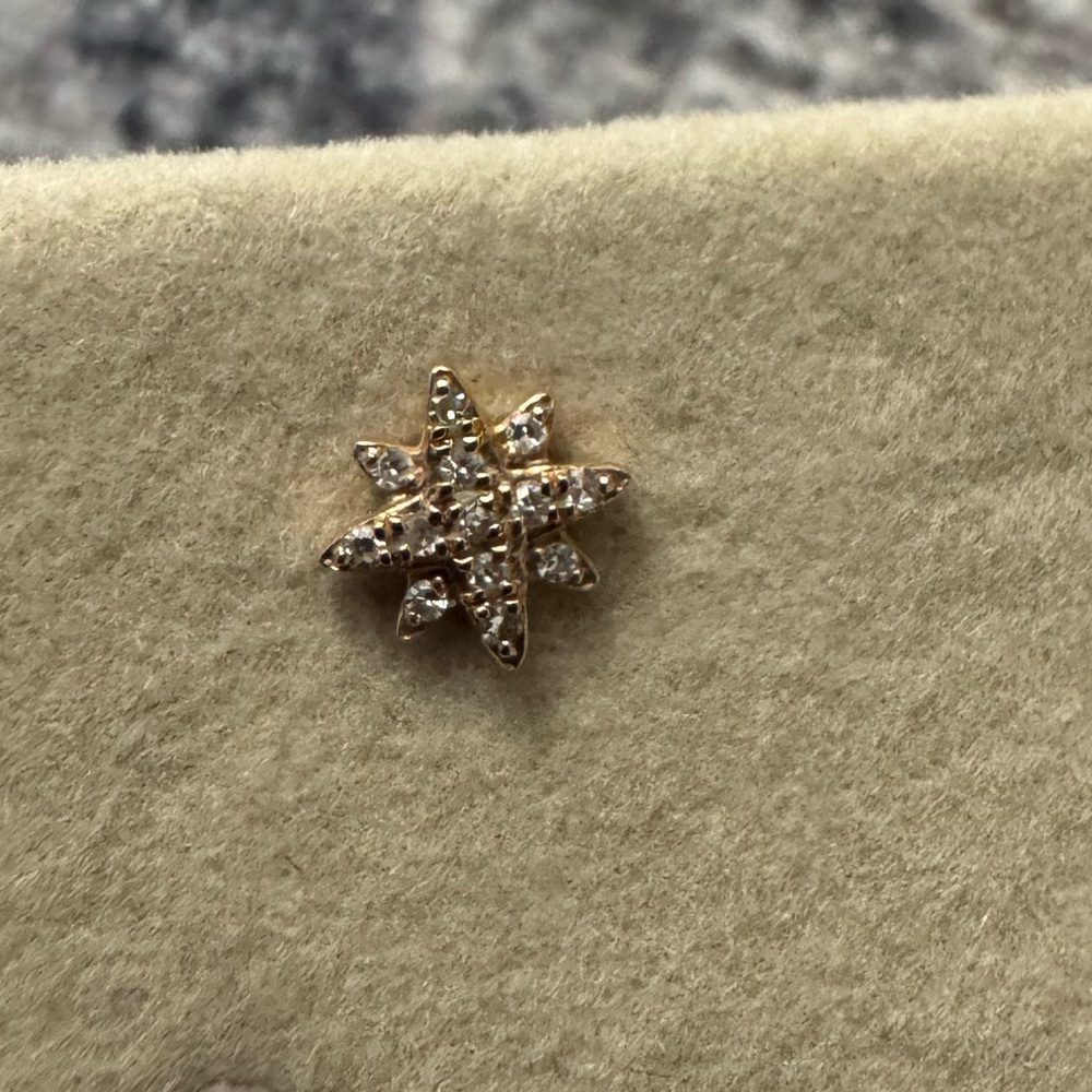 Sydney Evan Starburst Diamond Stud Earrings 14k Rose Gold Pair